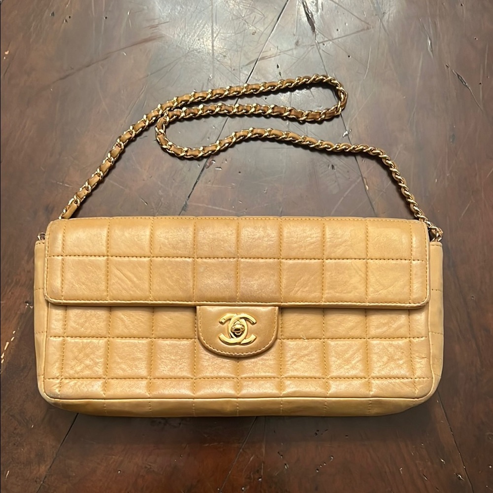 Chanel Tan Quilted Leather Chain Bag